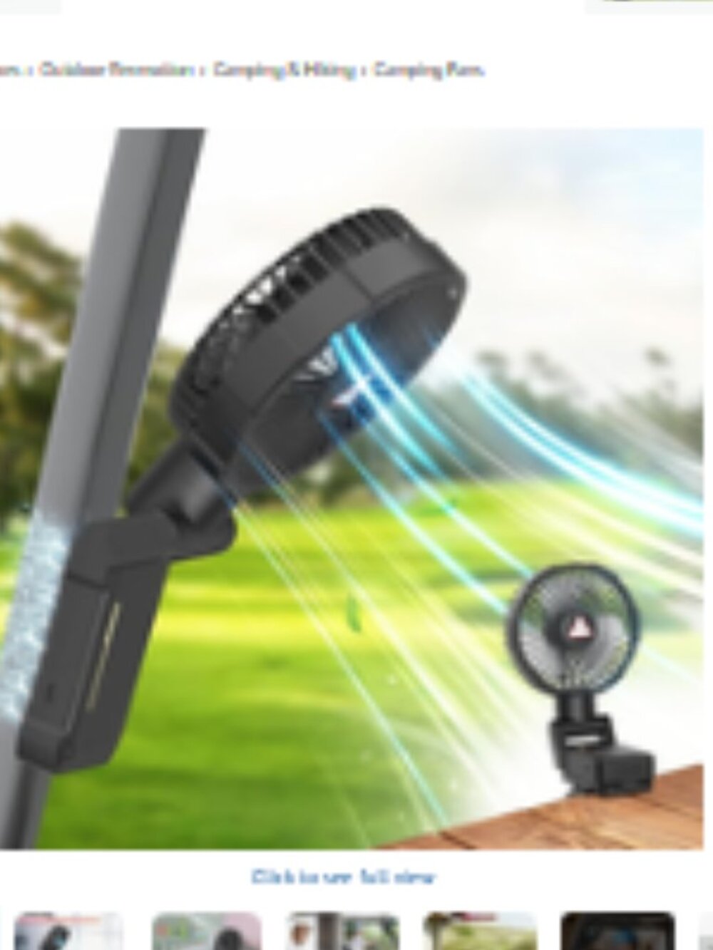 Golf Cart Fan Magnetic,10400mAh Rechargeable Clip-on Portable Fans w/ Led Light